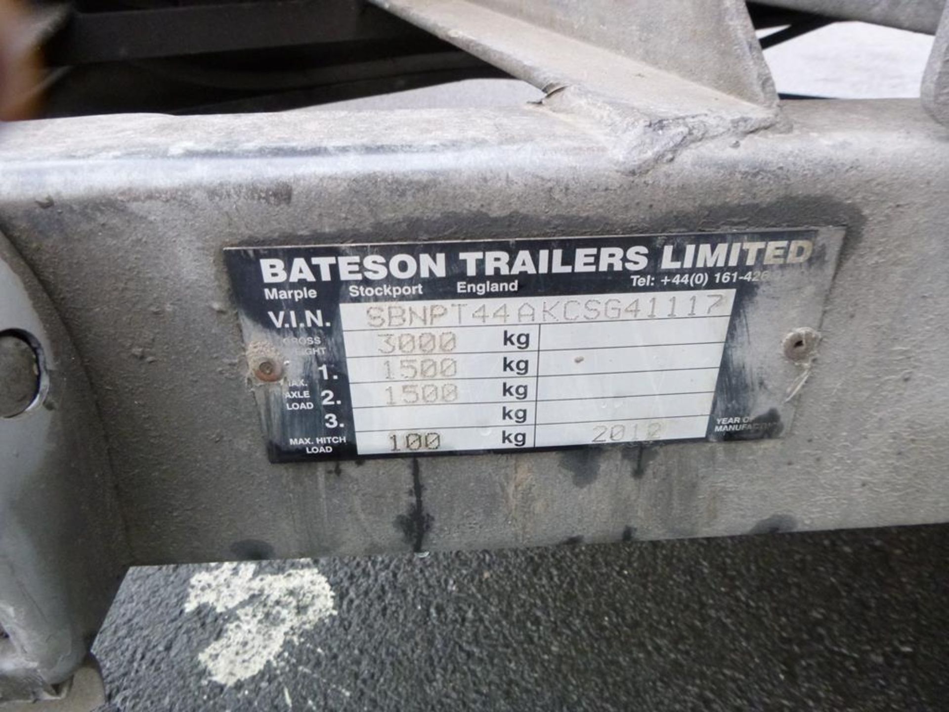 * A Bateson Twin Axle Tilt Bed Car/ Plant Trailer with Galvanised Body and Drop Down Sides, Spare W - Image 5 of 10