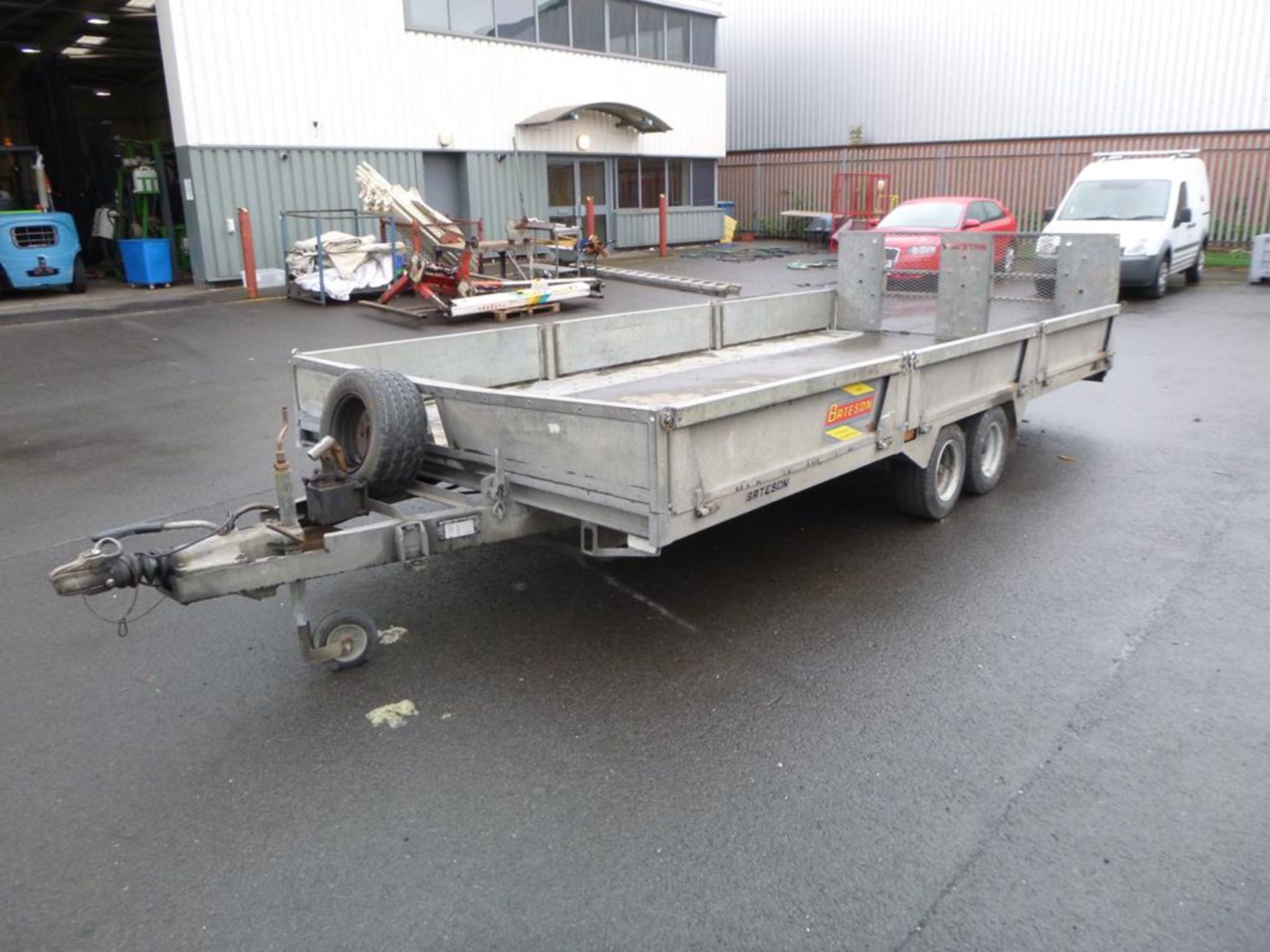 * A Bateson Twin Axle Tilt Bed Car/ Plant Trailer with Galvanised Body and Drop Down Sides, Spare W - Image 3 of 10