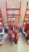 Fire trolley, with 6 x various fire extinguishers