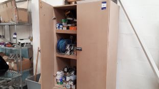 Cabinet and contents, including an assortment of s