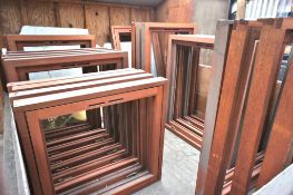 4 x Hardwood Unglazed Window Units