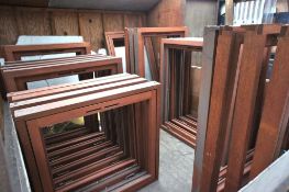 4 x Hardwood Unglazed Window Units