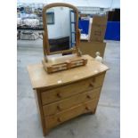 This is a Timed Online Auction on Bidspotter.co.uk, Click here to bid. Pine Dressing Table Mirror
