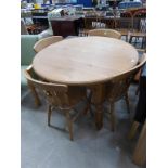 This is a Timed Online Auction on Bidspotter.co.uk, Click here to bid. Pine Circular Dining Table (H