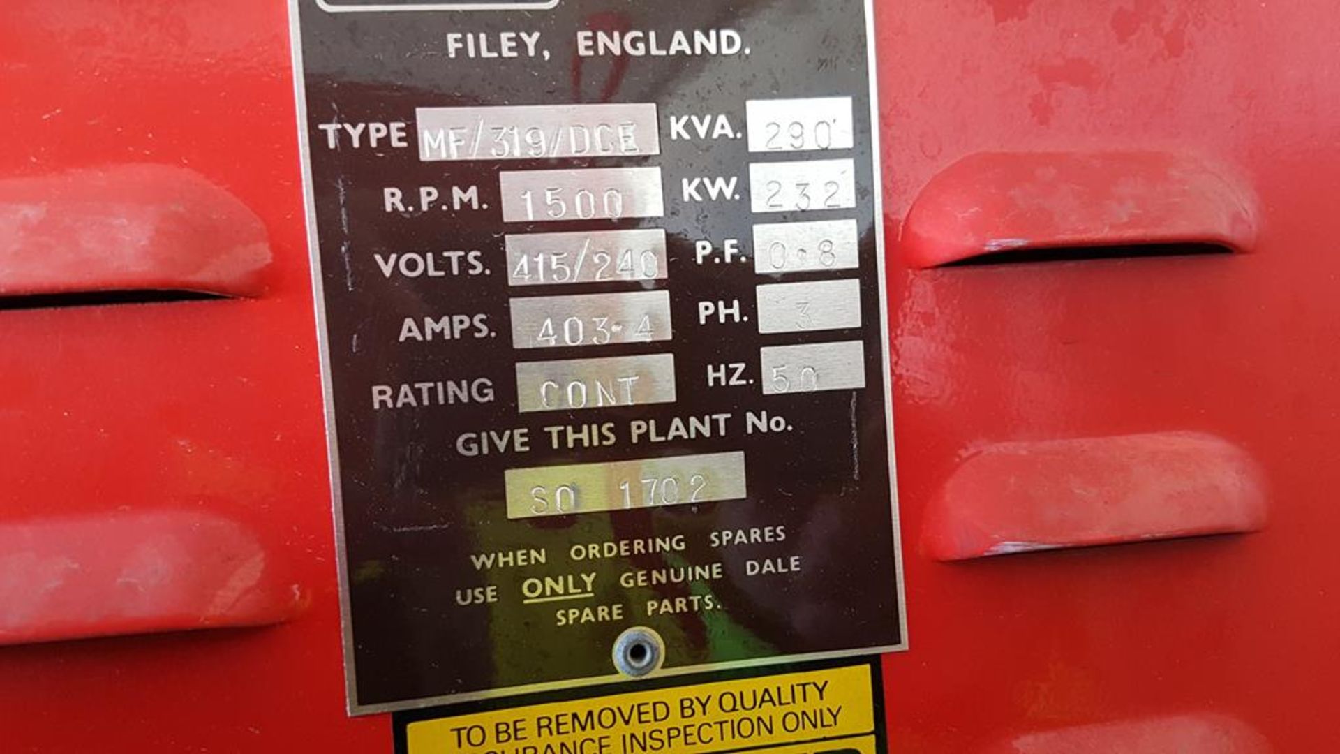 2 x Dale Genset Control Panels. - Image 3 of 3