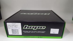 Hope Tech 3 X2 Front-No Rotor-Blue- R/M Disc Brake