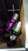 A Box of Hope Bicycle Hubs, including Pro 4 Rear and Front in various colours, some unboxed