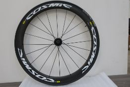 A New Mavic Cosmic Carbone SLE Rear Wheel fitted with a Mavic YKSION Pro Powerlink Type (700 x 230,