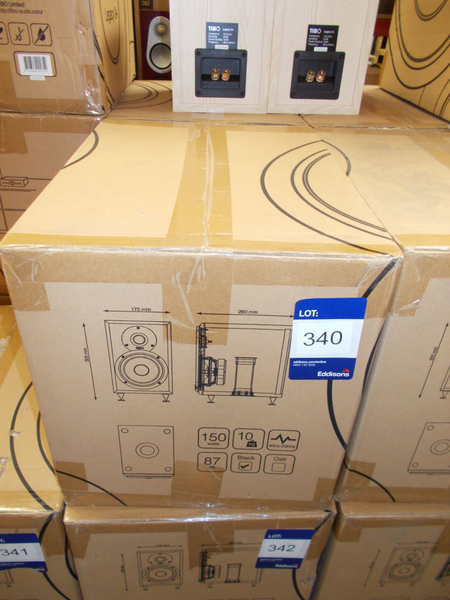 Pair of Tibo Legacy 3Plus Black Speakers (boxed) – RRP £100 (collection Monday 29 April ONLY -