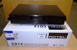 Rotel CD14 Stereo Compact Disc Player, black (on display) – RRP £500 (collection Monday 29 April