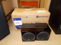 Pair of Monitor Audio Radius 45 Speakers (on display) (collection Monday 29 April ONLY - please do