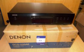 Denon DCD-520 AE Compact Disc Player, black (on display) – RRP £170 (collection Monday 29 April ONLY