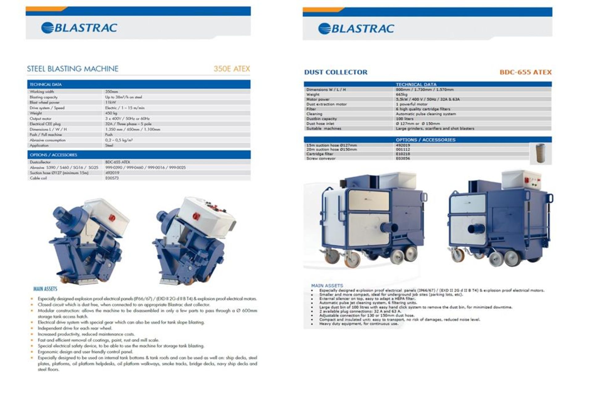 Blastrac 350E Steel Blasting Machine and Blastrac BDT 655 ATEX Dust Collector. - Image 8 of 8