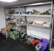 2 bays galvanised Storage Shelving and contents