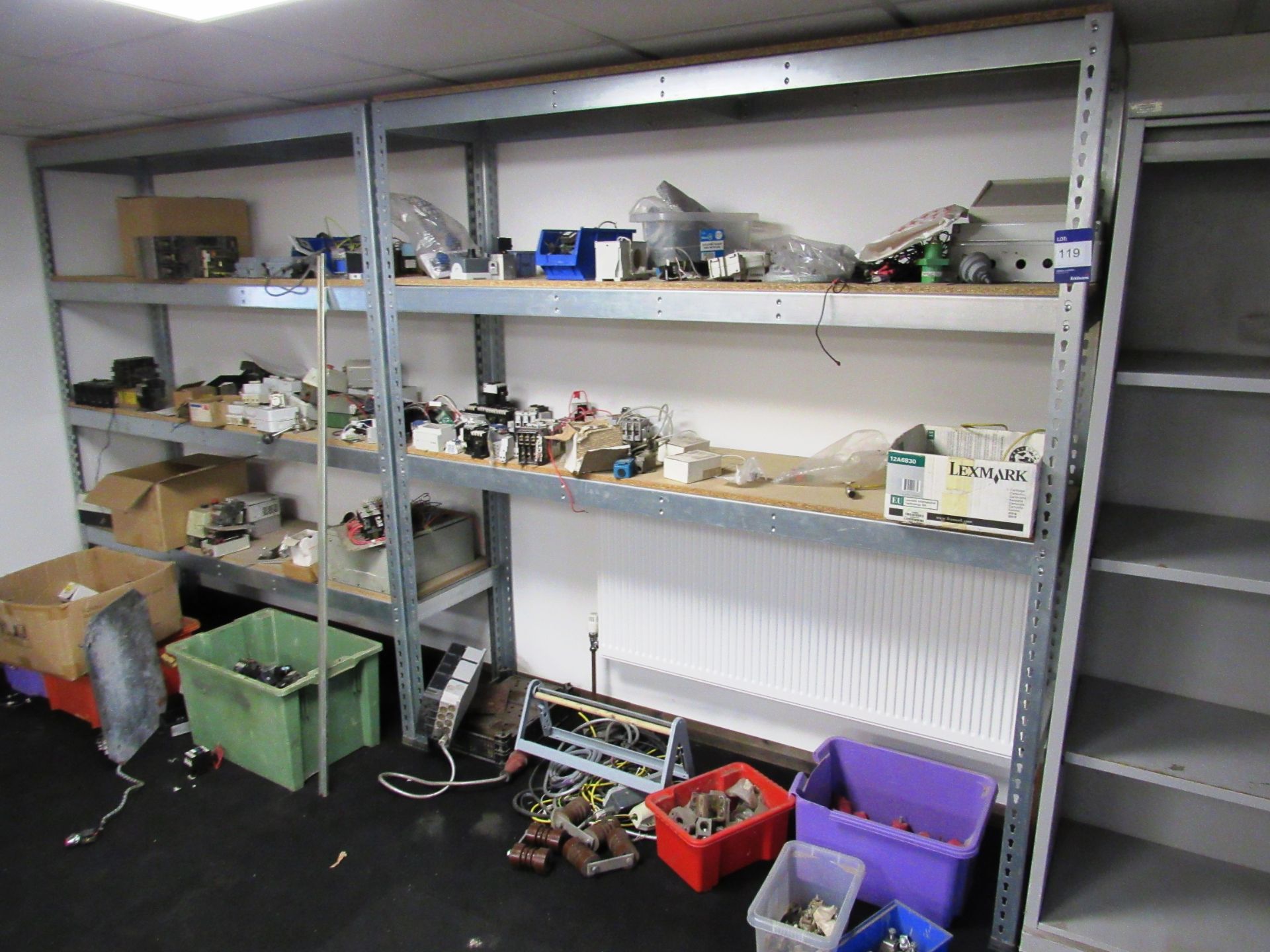 2 bays galvanised Storage Shelving and contents - Image 2 of 2