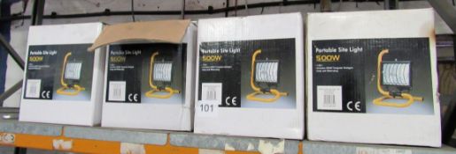 4 portable Site Lights, 500w, 110v