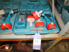 Makita 8270D Cordless Drill with 4 batteries and charger