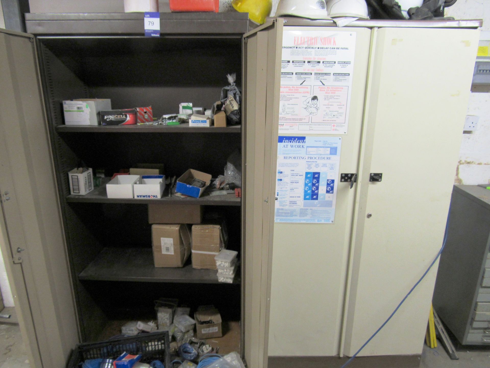 2 steel Cupboards and contents - Image 2 of 2