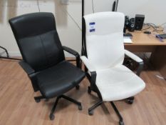 2 office Swivel Chairs and desk