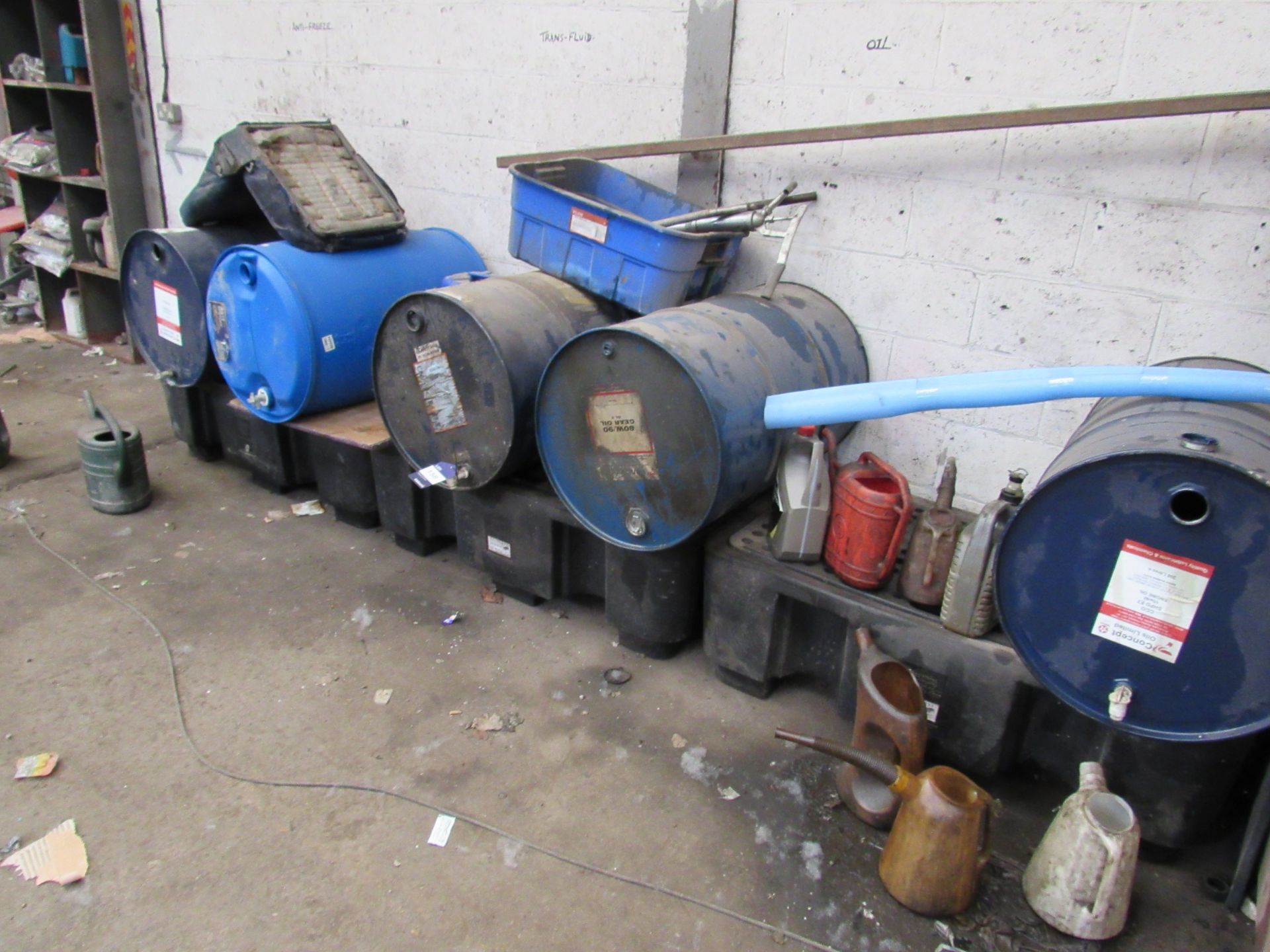 Quantity of Oil Drums, Contents and 3 Bunds