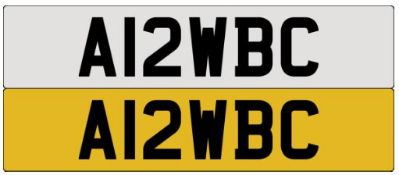 Registration Number A12WBC.A Transfer Fee of £80 is payable on top of a winning auction bid by the