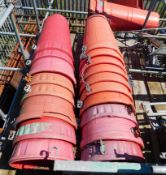 Red plastic waste chute