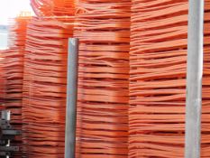 Approx. 186 orange brick guards (3 stacks)