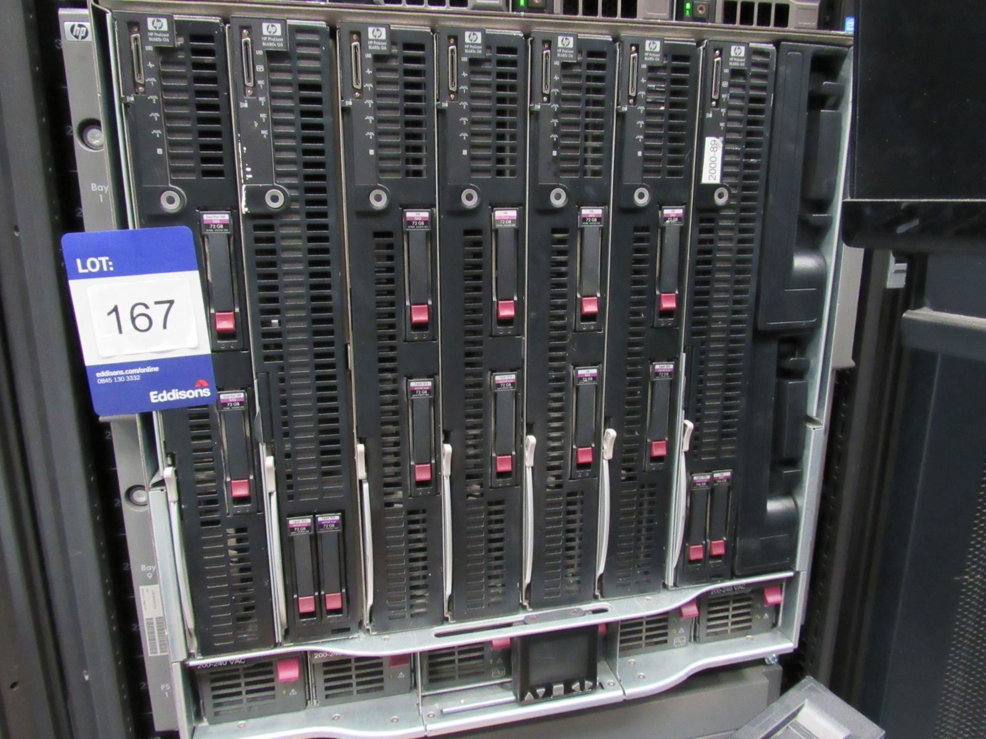 HP C7000 enclosure 5 HP Proliant BL685C G6 full height blades, 2 HP BL680C, Full height blades - Image 2 of 2