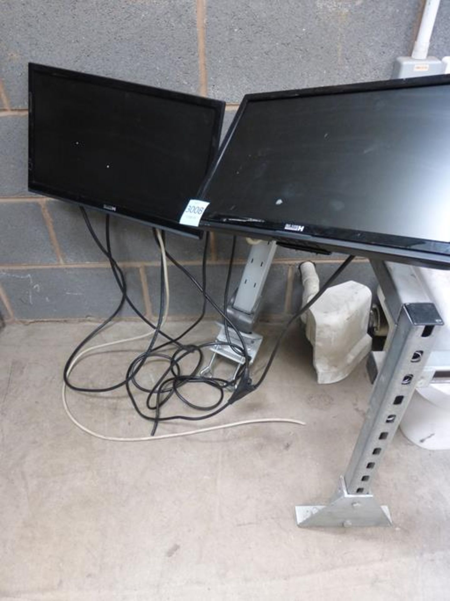 2 X Blue H Flat Screen Monitors and Stand