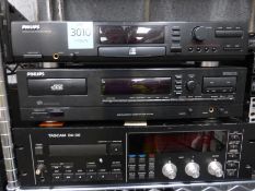Philips CDR 870 Compact Disk Recorder, Philips DCC 600 Digital Compact Cassette Player and a Tascam