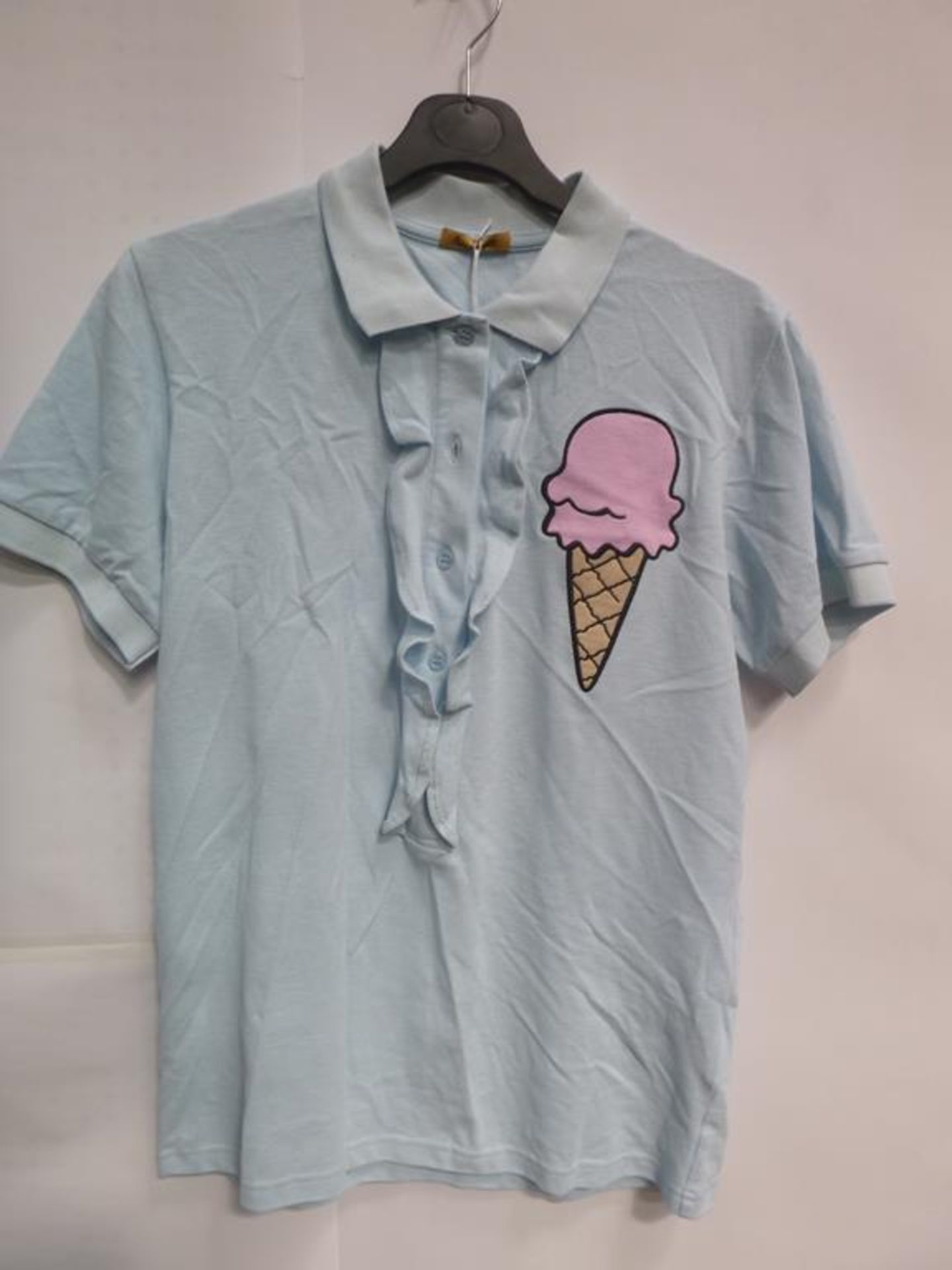 A Bright Yellow 'MX ISM' T-Shirt (S), White T-Shirt (XS), Peter Jensen 'Ice Cream' Blue (M), Blue an - Image 3 of 5