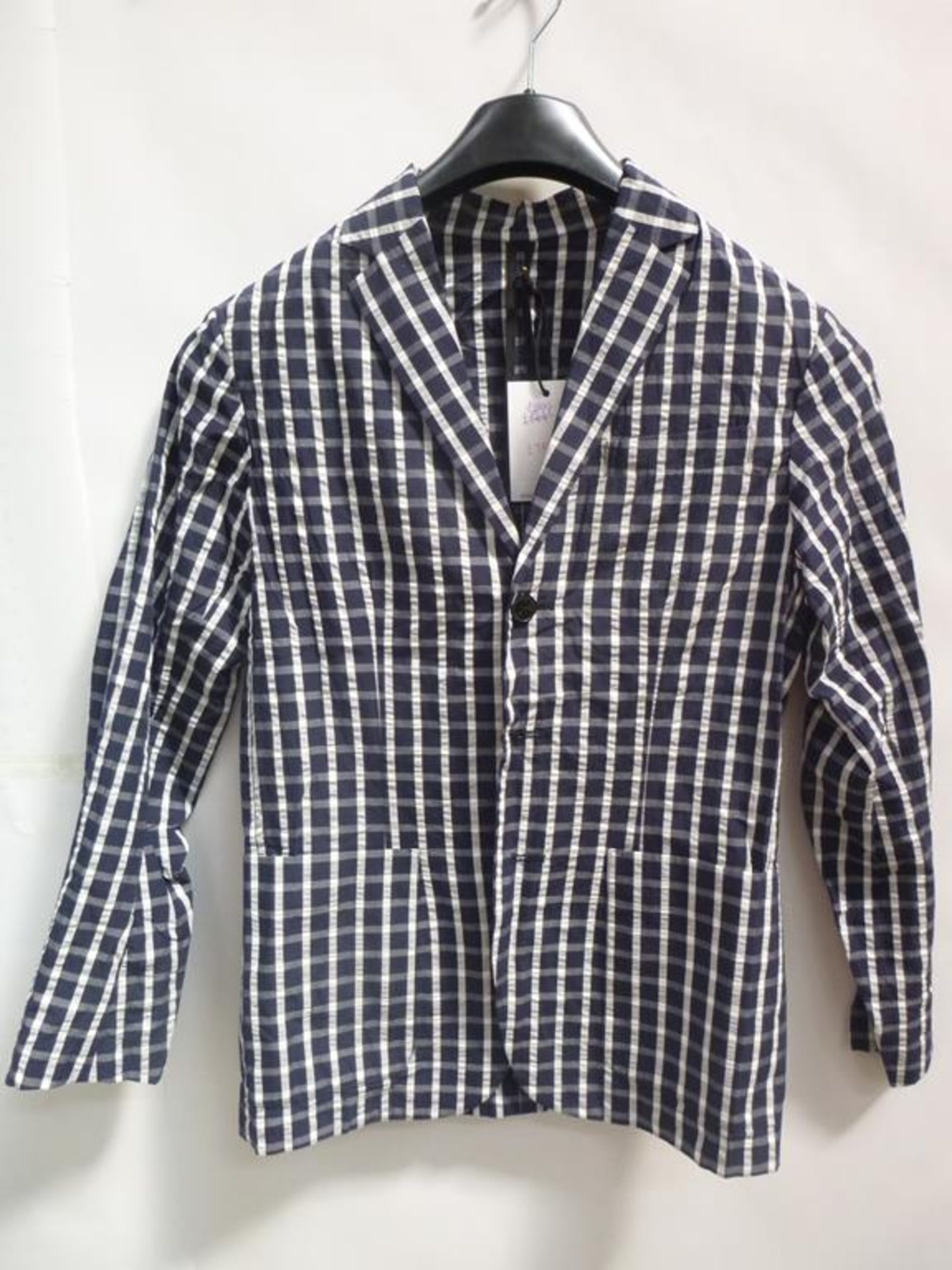 A Dark Blue Long Sleeved Shirt (XS), a Blue and White Checked Long Sleeved Shirt (?), a Hooded Black - Image 4 of 5