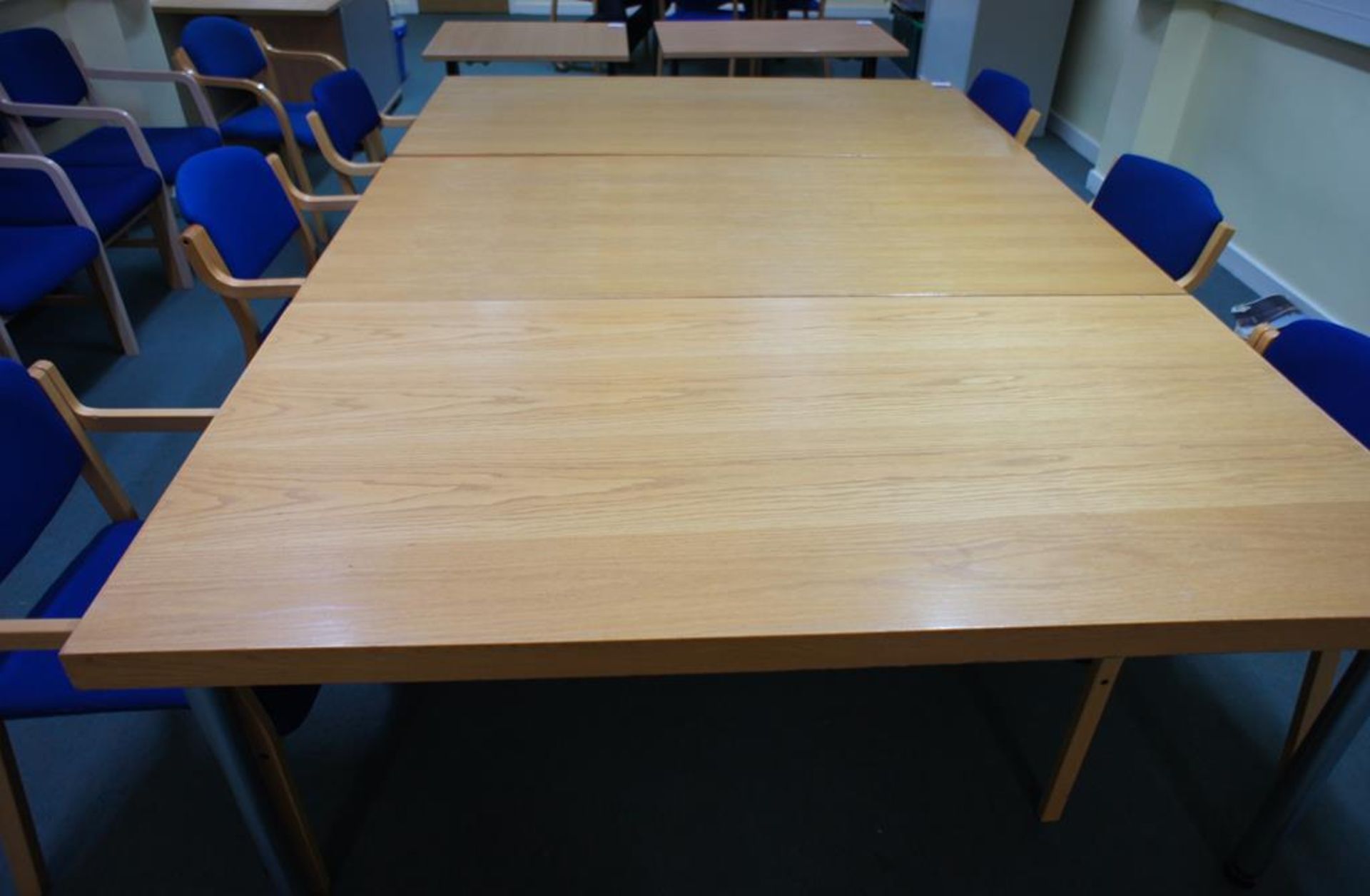 * 3 x Oak Effect Meeting Room Tables 1825 x 910 with 6 x Upholstered Meeting Chairs Photographs - Image 3 of 3