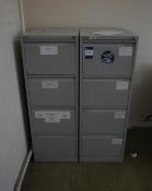 * 2 Bisley 4 Drawer Filing Cabinets Photographs are provided for example purposes only and do not