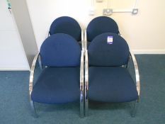 * 4 Chrome Framed Upholstered Waiting Room Chairs Photographs are provided for example purposes only
