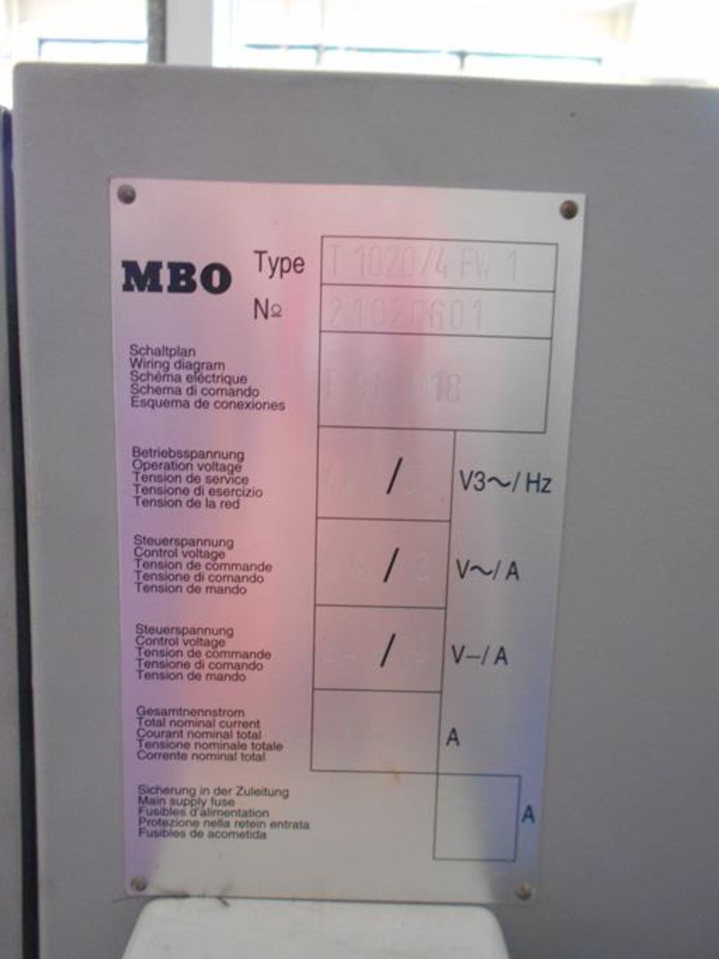 * MBO Perfection type T1020-1-1020/4 folder, fabrication no. 21.02.06.01, serial number 07 22401 ( - Image 11 of 92