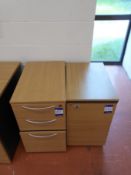 * 2 Various Oak Effect Desk High 3 Drawer Pedestals Photographs are provided for example purposes
