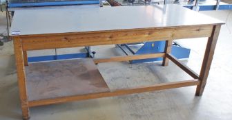 * Large Timber Framed Assembly Table 2100x910mm Photographs are provided for example purposes only