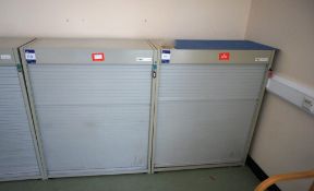 * 2 Single Tambour Door Office Cabinets 1220x1000x500mm Photographs are provided for example