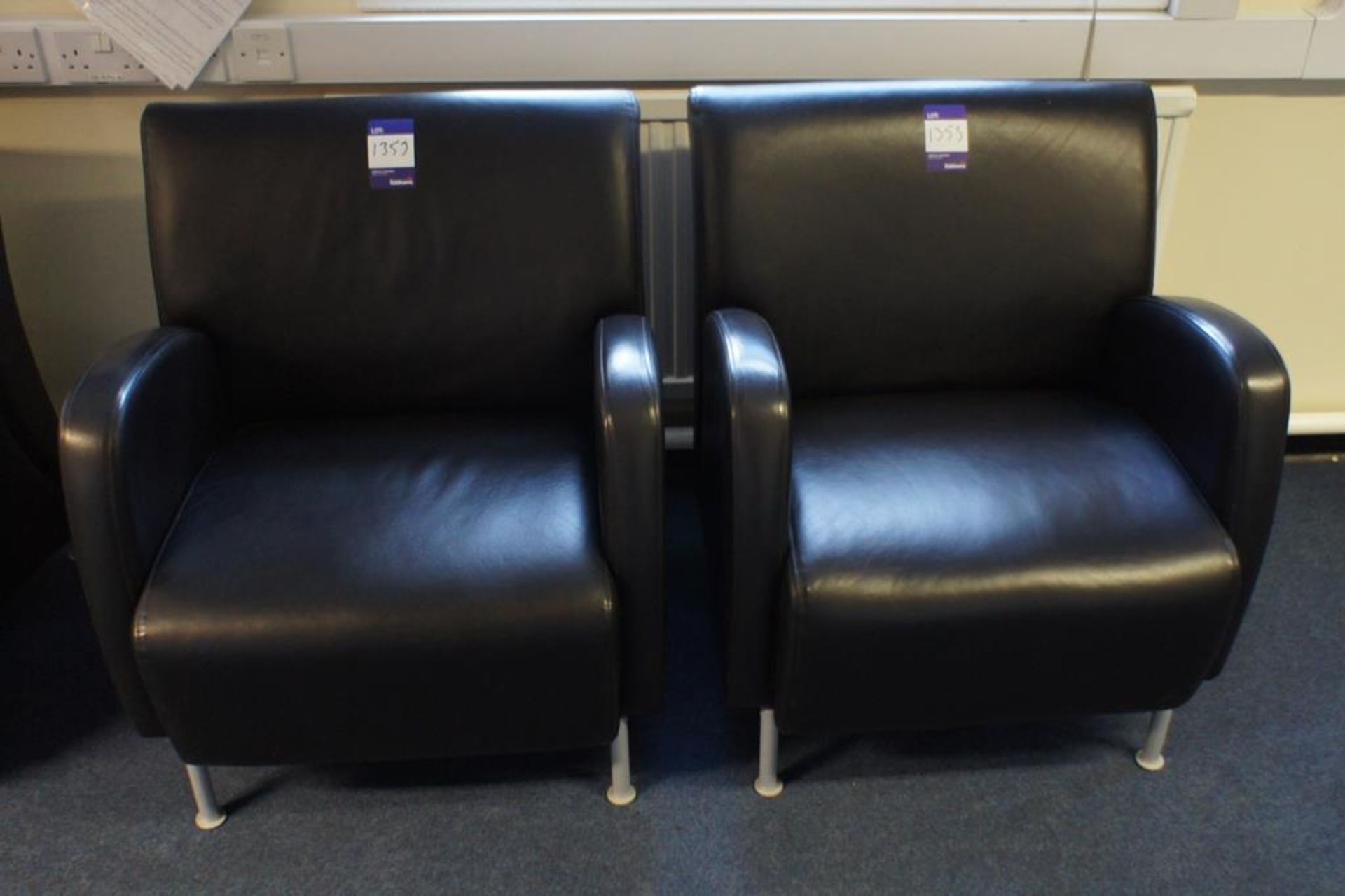 * 2 Leather Effect Breakout Chairs, Black Photographs are provided for example purposes only and - Image 3 of 3