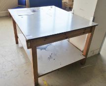 * Large Timber Framed Assembly Table 1520x1230mm Photographs are provided for example purposes