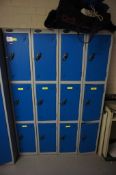 * 4 Units Probe Steel Personel Lockers, Blue Photographs are provided for example purposes only