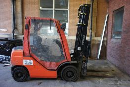 * Toyota 02-8FDF25 Forklift Truck, diesel, 2500kg capacity, duplex mast, lift height 4000mm, side