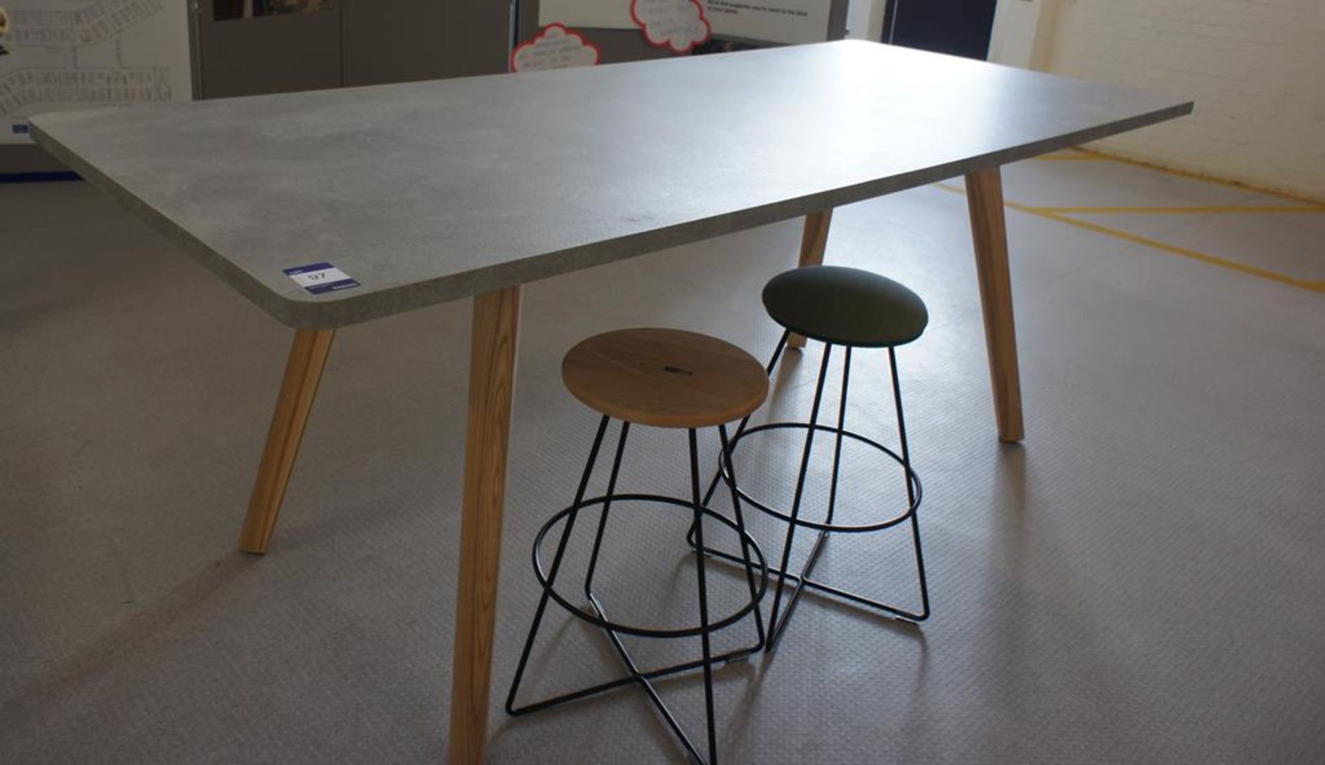 * Contemporary High Work Station, Grey/Wood Legs, 2800mm Long x 1200mm Wide x 1070mm high, with 2 - Image 2 of 4