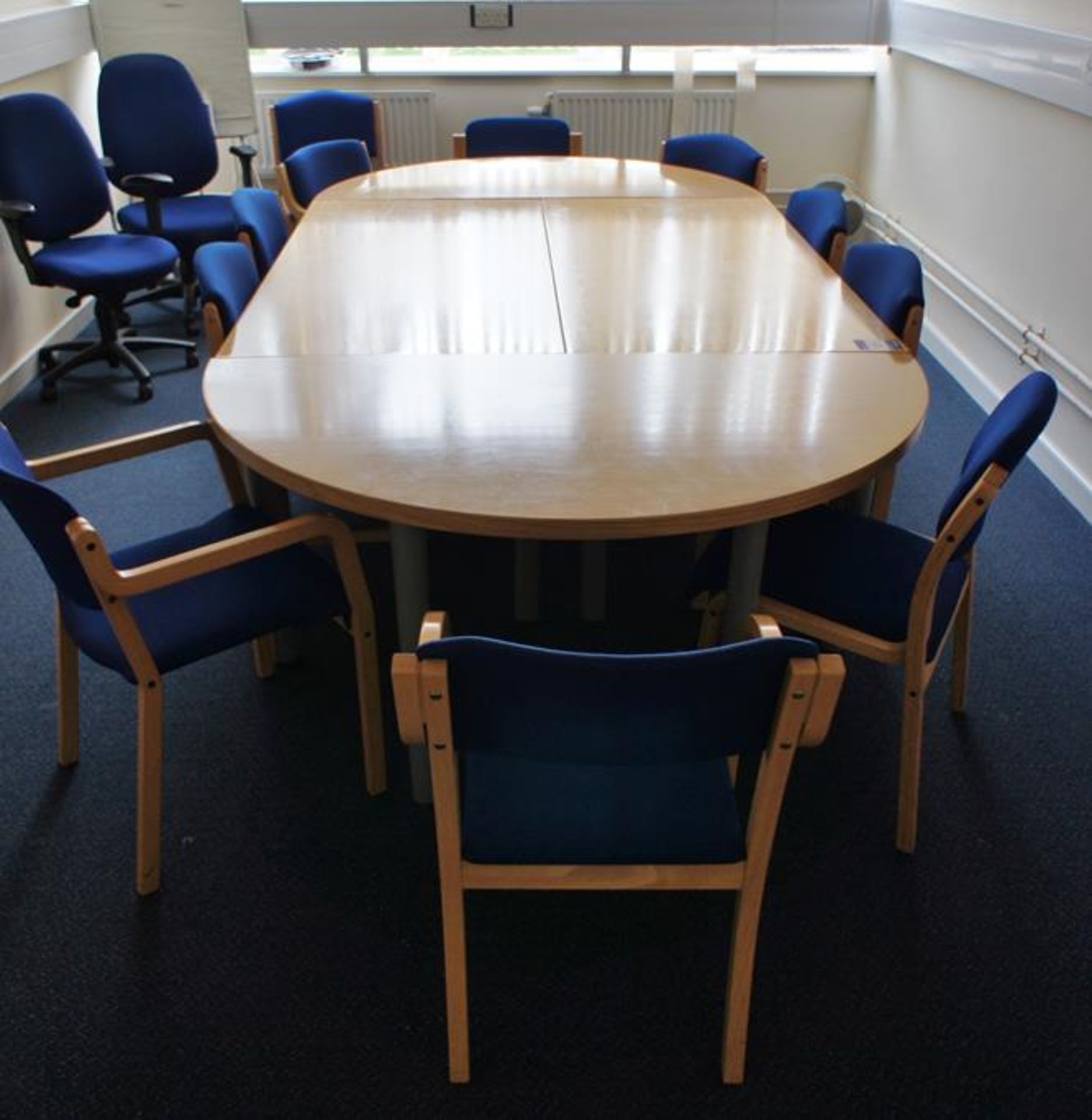 * Oak Effect 4-Section Meeting Room Table comprising 2 x Tables 1500 x 750 and 2 x Radius Tables - Image 3 of 3