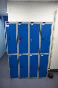 * 4 Units Probe Steel Personel Lockers, Blue Photographs are provided for example purposes only