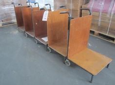 * 5 x metal frame wood base, back paper movement trollies.