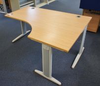 * Oak Effect R/H Radius Desk 1600x1200mm Photographs are provided for example purposes only and do