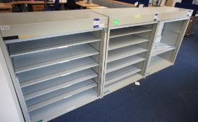 * 3 Flexiform Single Tambour Door Office Cabinets 1220x1000x500mm Photographs are provided for