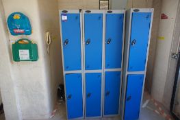 * 4 Units Probe Steel Personel Lockers, Blue Photographs are provided for example purposes only